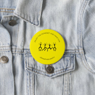 Macaron Rond 7,6 Cm Inspirationnel, Silhouette Happiness Party Dancers