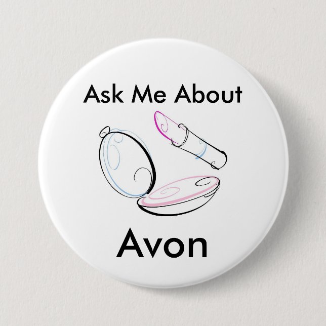 Macaron Rond 7,6 Cm Interrogez-moi au sujet d'Avon - bouton rond (Devant)