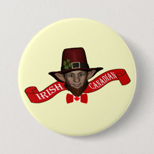 Macaron Rond 7,6 Cm Irlandais Canadien drôle patriotique