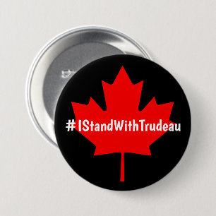 Macaron Rond 7,6 Cm #IStandWithTrudeau Hashtag Trudeau Libéraux Canada