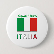 Italia e Bandiera Italiana Personnalisation verte