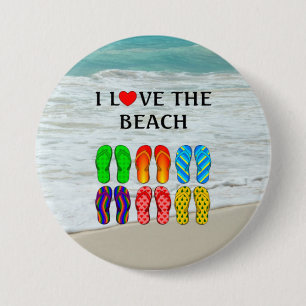 Macaron Rond 7,6 Cm J'adore la plage