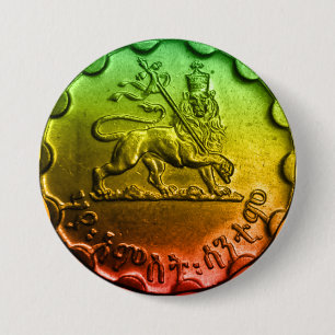 Macaron Rond 7,6 Cm Jah Rastafari Lion de Juda Pins