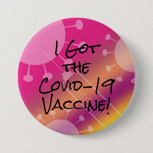 Macaron Rond 7,6 Cm J'ai eu l'Ombre coloré du vaccin Covid-19