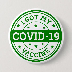 Macaron Rond 7,6 Cm J'ai reçu mon vaccin contre la Covid-19
