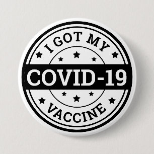 Macaron Rond 7,6 Cm J'ai reçu mon vaccin contre la Covid-19