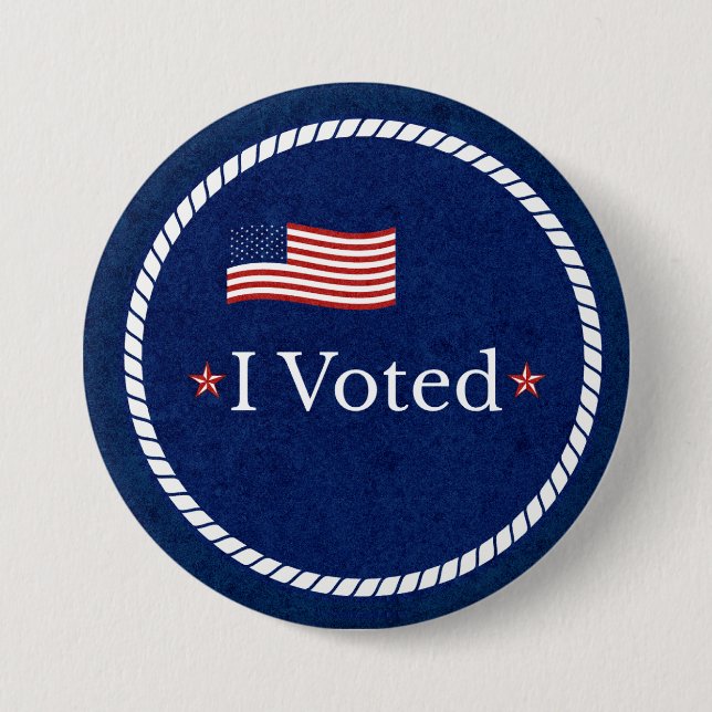 Macaron Rond 7,6 Cm J'ai voté Politique Pin Button Campagne Marchandis (Devant)