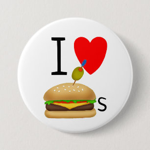 Macaron Rond 7,6 Cm J'aime Gormet Burgers (cheeseburgers)