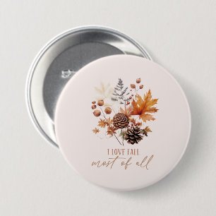 Macaron Rond 7,6 Cm J'Aime La Chute La Plus Grande De Toutes - Foliage