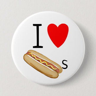 Macaron Rond 7,6 Cm J'aime les hot-dogs