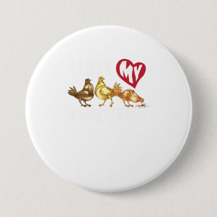 Macaron Rond 7,6 Cm J'Aime Mes Poulets Hommes Et Femmes Quand Les Amat