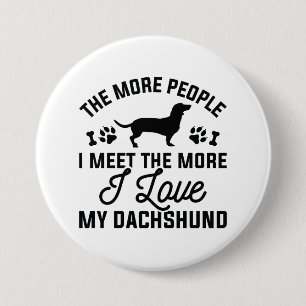 Macaron Rond 7,6 Cm J'Aime Mon Dachshund