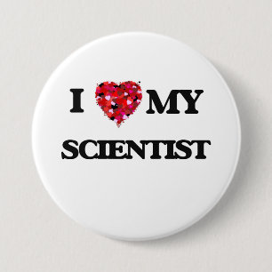 Macaron Rond 7,6 Cm J'aime mon scientifique