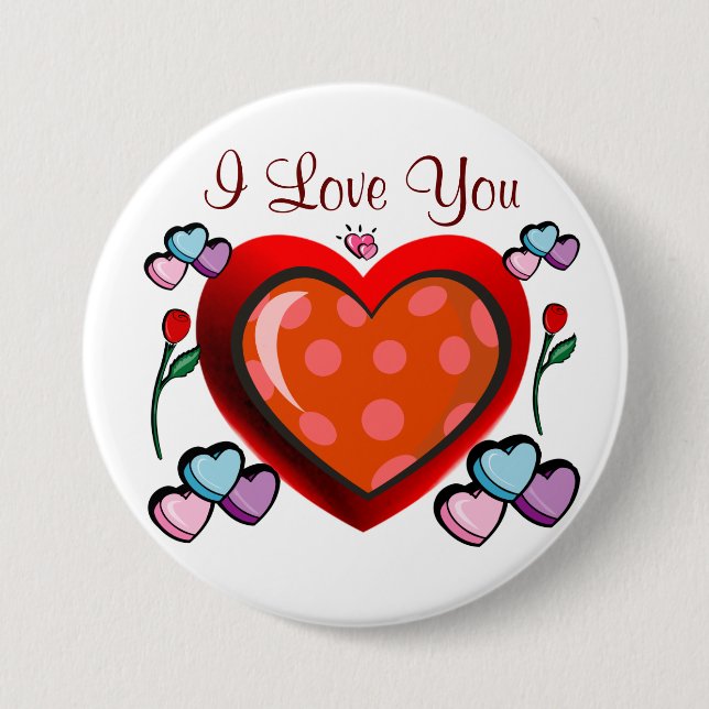Macaron Rond 7,6 Cm J'aime You_Button (Devant)