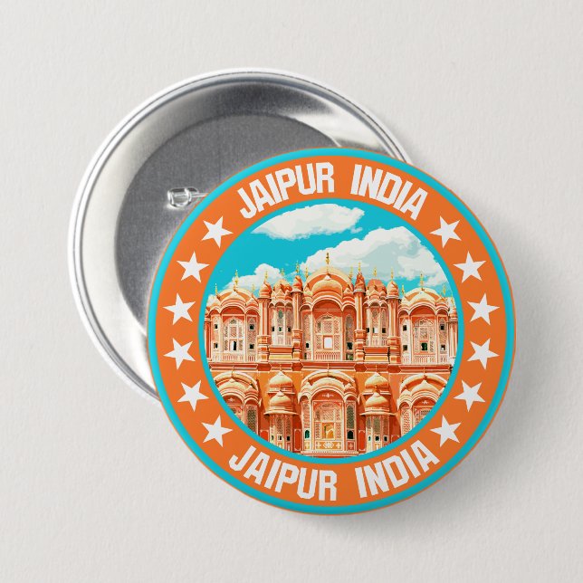 Macaron Rond 7,6 Cm Jaipur Inde (Devant & derrière)