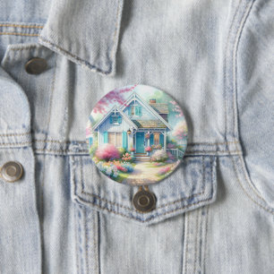 Macaron Rond 7,6 Cm Jardin de cottage bleu de Blossom Lane