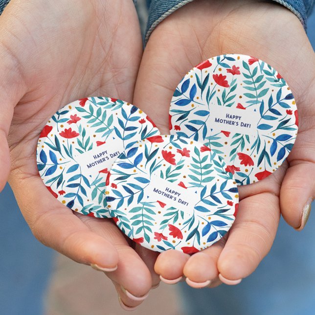 Macaron Rond 7,6 Cm Jardin magique Fête des mères (Créateur téléchargé)