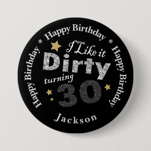 Macaron Rond 7,6 Cm Je l'aime sale tournant 30 - 30e anniversaire