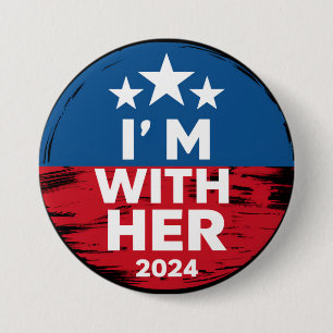 Macaron Rond 7,6 Cm Je suis avec elle Kamala Votez pour 2024 Président