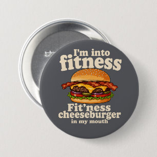 Macaron Rond 7,6 Cm Je suis dans l'humour de fitness Cheeseburger dans