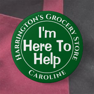 Macaron Rond 7,6 Cm Je suis ici pour vous aider - Acheter l'insigne du