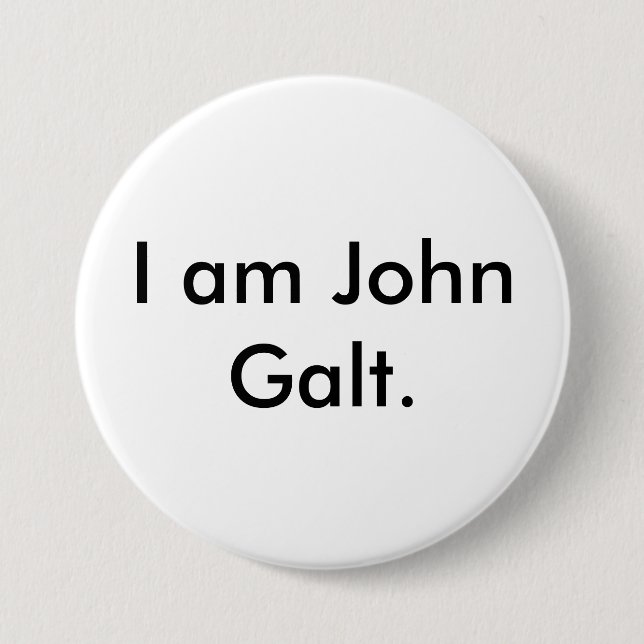 Macaron Rond 7,6 Cm Je suis John Galt. (Devant)