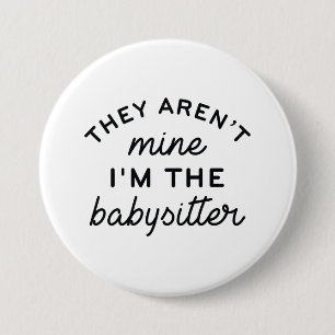 Macaron Rond 7,6 Cm Je suis la baby-sitter