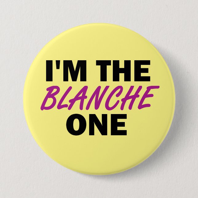 Macaron Rond 7,6 Cm Je suis la Blanche One (Devant)