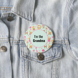 Macaron Rond 7,6 Cm Je suis le Motif animal mignon de grand-mère