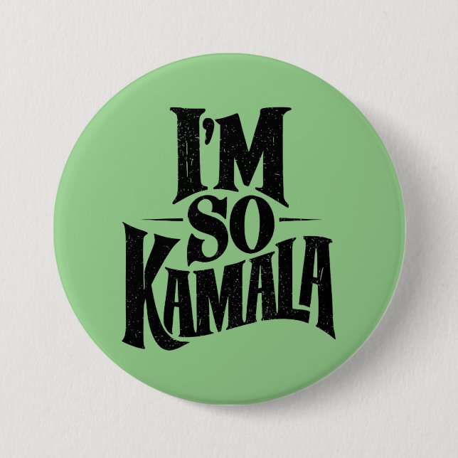 Macaron Rond 7,6 Cm Je suis si Kamala Brat Green Meme (Devant)