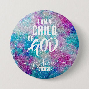 Macaron Rond 7,6 Cm "JE SUIS UN ENFANT DE DIEU" Bouton
