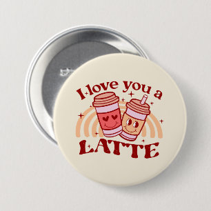 Macaron Rond 7,6 Cm Je T'Aime Un Latte