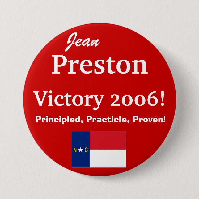 Macaron Rond 7,6 Cm Jean Preston pour N.C. Senate (Devant)