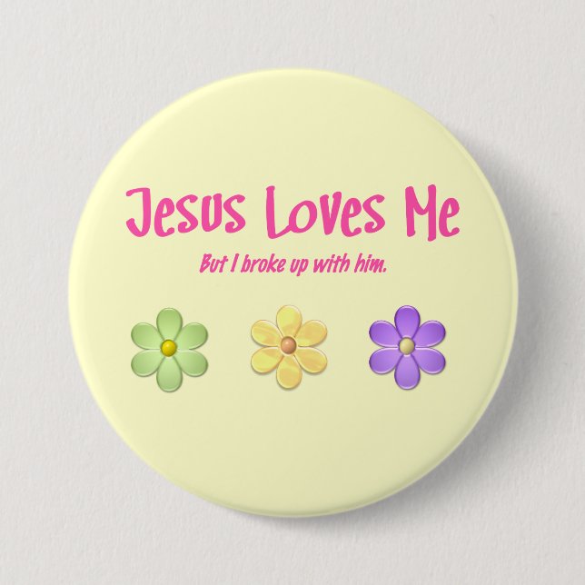 Macaron Rond 7,6 Cm Jésus m'aime (Devant)
