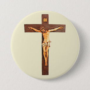 Macaron Rond 7,6 Cm Jésus sur la croix