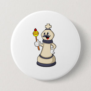 Macaron Rond 7,6 Cm Jeu d'échecs King à Chess.PNG