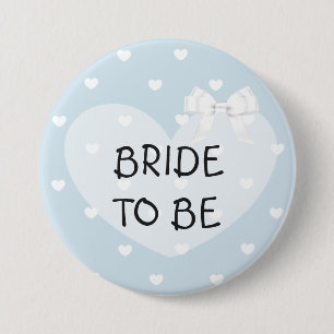 Macaron Rond 7,6 Cm Jeune mariée à être bouton blanc d'arc de coeur