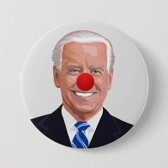 MACARON ROND 7,6 CM JOE BIDEN BOUTONS CLOWN (Devant)