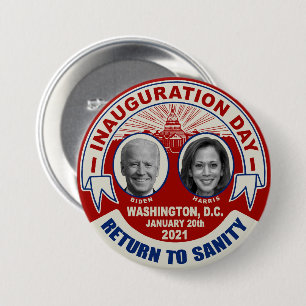 Macaron Rond 7,6 Cm Joe Biden Kamala Harris Jour d'inauguration Souven