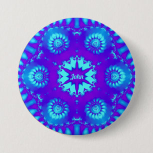 Macaron Rond 7,6 Cm JOHN ~ COOL ! ~ Nuances de pourpre et de bleu ~