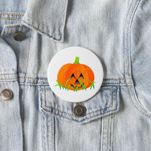 Macaron Rond 7,6 Cm Joli Citrouille d'Halloween Jack-O-Lantern