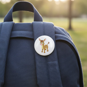 Macaron Rond 7,6 Cm Joli jeune âne avec grands yeux bleus