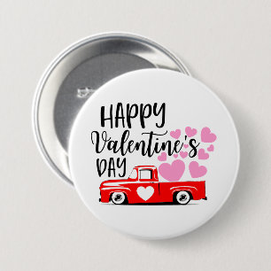 Macaron Rond 7,6 Cm Joli Joyeux jour de la Saint-Valentin camion de ca