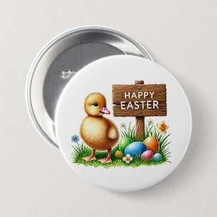 Macaron Rond 7,6 Cm Joli poussin de Pâques