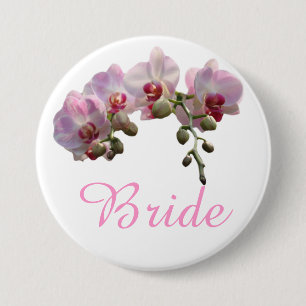 Macaron Rond 7,6 Cm jolies fleurs d'orchidée roses mariée mariage bout