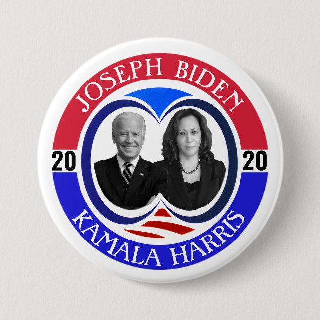 Macaron Rond 7,6 Cm Joseph Biden et Kamala Harris 2020 (Devant)
