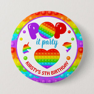 Macaron Rond 7,6 Cm Jouet anti-stress Pop It arc-en-ciel pour annivers