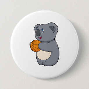Macaron Rond 7,6 Cm Joueur de basket-ball de Koala