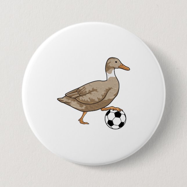 Macaron Rond 7,6 Cm Joueur de football canard (Devant)