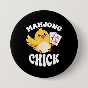 Macaron Rond 7,6 Cm Joueur de jeu de société chinoise de Mahjong